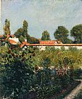 The Garden of Petit Gennevillers, the Pink Roofs by Gustave Caillebotte
